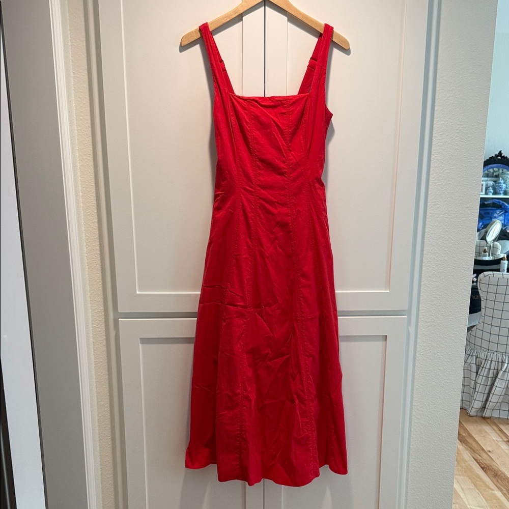 Abercrombie & Fitch Vibrant Red Midi Dress